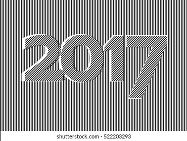 Graphic striped abstract background 2017. Vector Design