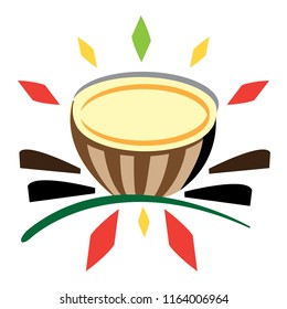 Graphic style a Malay drum ‘Rebana Ubi’ a festive traditional instrument.