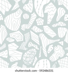 Graphic stylish patterns with different kinds of rocks and minerals. Geology hand drawn overlapping background for your design.Textile, blog decoration, banner, poster, wrapping paper.