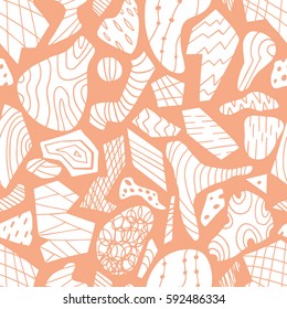 Graphic stylish patterns with different kinds of rocks and minerals. Geology hand drawn overlapping background for your design.Textile, blog decoration, banner, poster, wrapping paper.