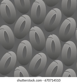  graphic stylized feathers seamless pattern in silver shades