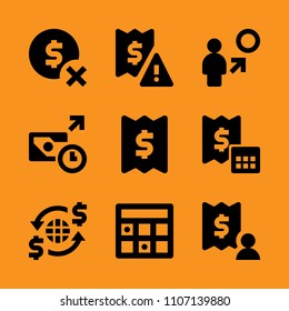 graphic, subtotal, layout and savings icon set. Vector illustration for web and design.