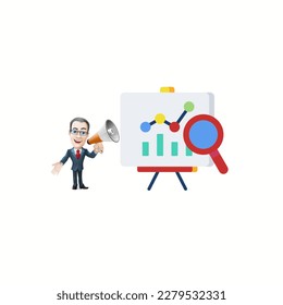 Graphic of successful business plan, strategy, vector illustration, cartoon character