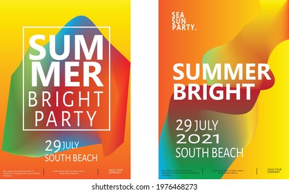 Graphic summer banner with abstract liquid. abstract vector graphics flyers