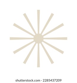 Graphic sun, Sun symbol, Astrological symbols, Vector illustration, Silhouette.