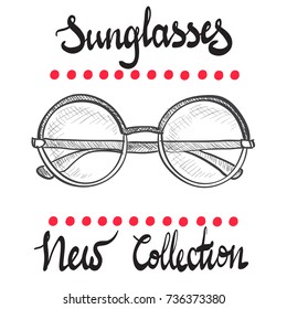 Graphic sunglasses  with decorative elements and  Sunglasses, New Collection lettering