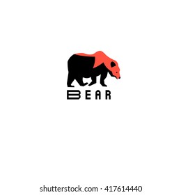 Graphic symbol of a bear on a white background