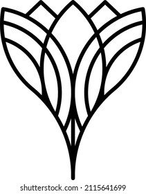 Graphic symbol of crocus with the motif of the mountains