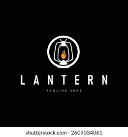 graphic symbol design hand drawn logo lantern lamp simple minimalist with antique old concept illustration template