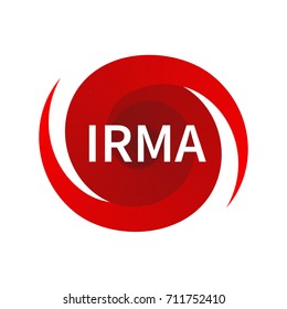 Graphic symbol of hurricane Irma. Icon, sign, indication of the hurricane, vortex, tornado
