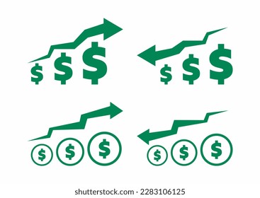graphic symbol of increase or decrease of business