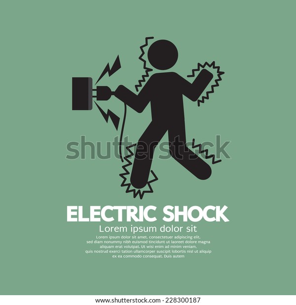 Graphic Symbol Of A Man Get An Electric\
Shock Vector\
Illustration