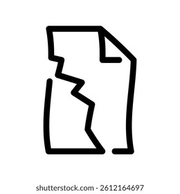 Graphic symbol for paper recycling bin contents or an invalidated document piece