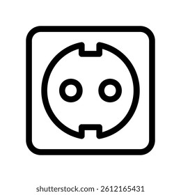 Graphic symbol representing a power outlet point used to supply electricity to devices