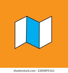 A graphic symbol used to represent geographical locations, landmarks, and directions.