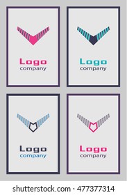 Graphic symbols logo and technology concept icon set