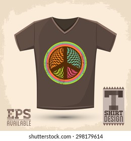 Graphic T- shirt design - Peace and Love Icon, emblem - shirt graphic design - vector illustration