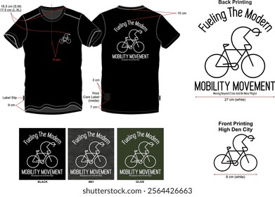 Graphic T. Shirt Mobility Movement Vector Siluet With Combo Colour