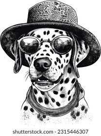 Graphic t shirt vector of a dalmatian dog, Tshirt design