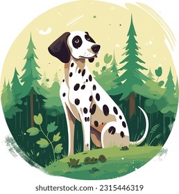 Graphic t shirt vector of dalmatian dog, Tshirt design