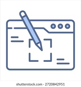 Graphic Tablet Blue Icon Style Collection