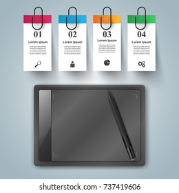 Graphic tablet - business infographic. Vector eps 10