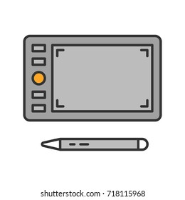 Graphic tablet color icon. Magnetic drawing board. Isolated vector illustration