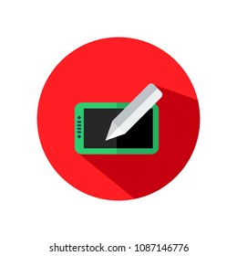 Graphic tablet Flat icon for Graphic Design 