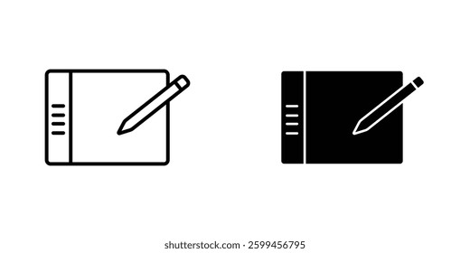 Graphic tablet flat simple vector icons illustration set.