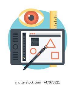 
Graphic tablet, flat style vector illustration
