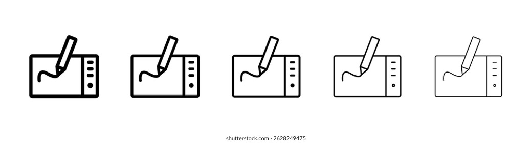 Graphic tablet icon in black. Vector illustration for graphic design