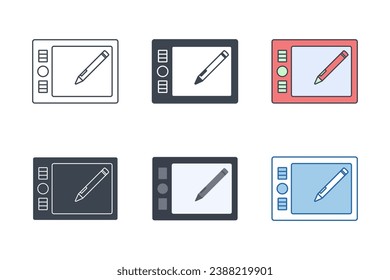 Graphic Tablet icon collection with different styles. Graphic Tablet icon symbol vector illustration isolated on white background