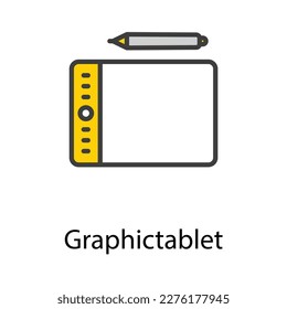Ilustración de material de diseño de iconos gráficos de tableta