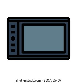 Graphic Tablet Icon. Editable Bold Outline With Color Fill Design. Vector Illustration.
