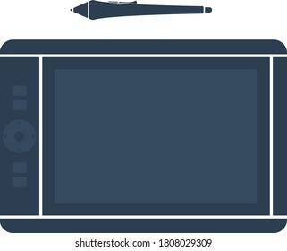 Icono gráfico de Tablet PC. Diseño de color plano. Ilustración vectorial.