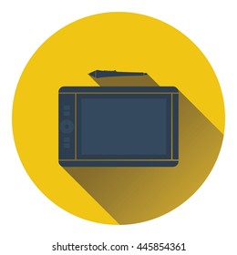 Graphic tablet icon. Flat color design. Vector illustration.