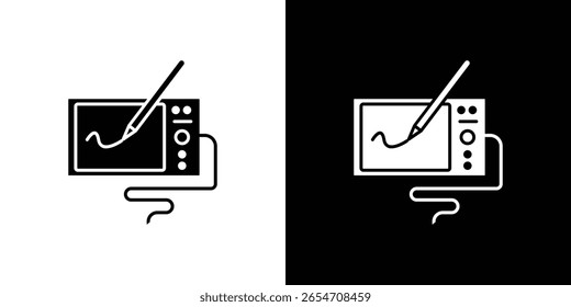 Graphic tablet icon of a flat style vector