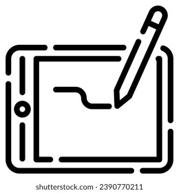 Ilustración gráfica de icono de Tablet para web, aplicación, infografía, etc