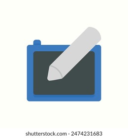 graphic tablet icon, isolated graphic design icon set with flat color style