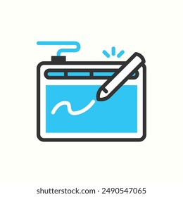 icono gráfico de tableta, gadget de tema de icono de glifo aislado
