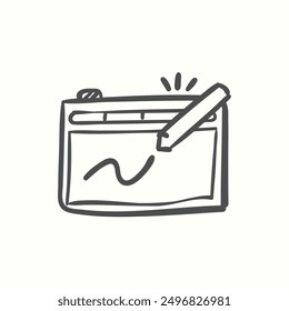 graphic tablet icon, isolated handdrawn icon theme gadget