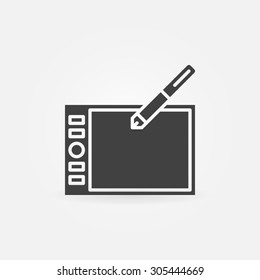 Graphic tablet icon or logo - vector black simple symbol