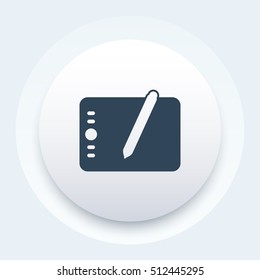 graphic tablet icon on round shape