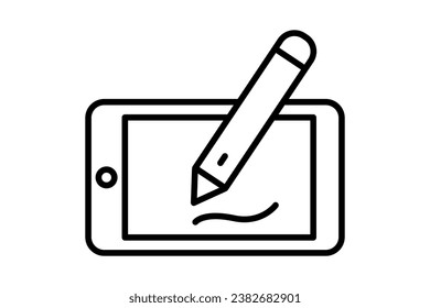 graphic tablet icon. icon related to device, computer technology. line icon style. simple vector design editable