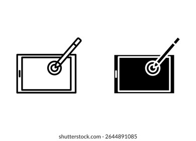 conjunto de ícones gráficos do tablet. ilustração plana de ícone de vetor no fundo branco