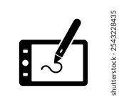 Graphic tablet icon with stylus pen
