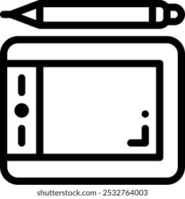 ícone gráfico do tablet. Design De Estilo Linear Fino Isolado Em Plano De Fundo Branco