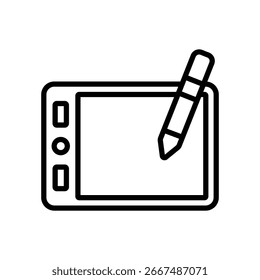 Plantilla de diseño de Vector de icono de tableta gráfica simple y limpia