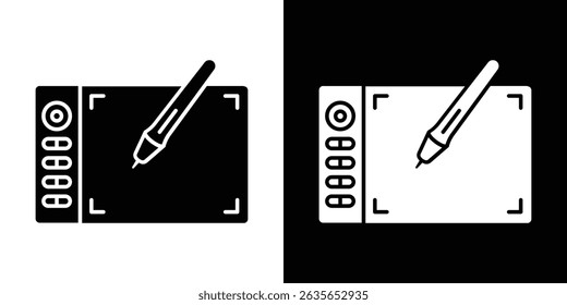 Graphic tablet icon Vector in flat style. Collection silhouettes