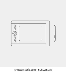 Graphic Tablet Icon Vector Illustration, Graphic Tablet Flat Design
